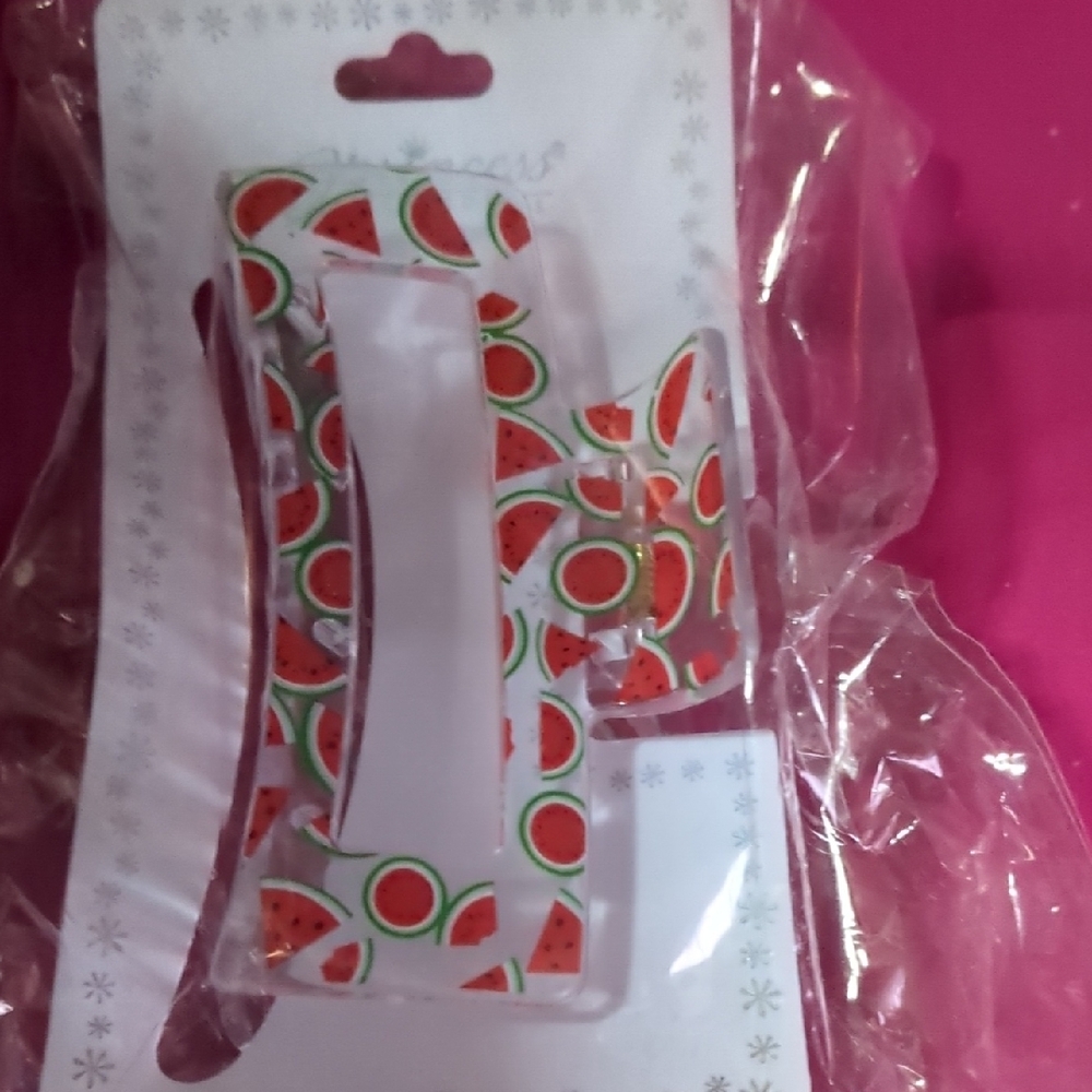 Watermelon Print Hair Clips